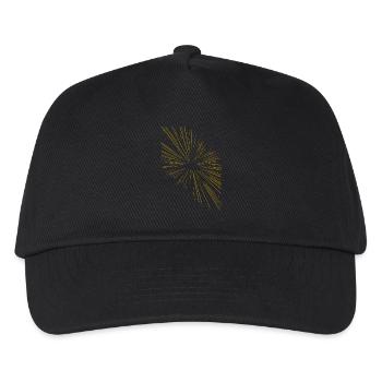 Abstrakte Strahlen / gold / Muster / Linie - Kinder Basecap - Schwarz - Vorne