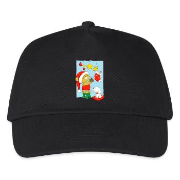 Christmas Bear doing Christmas decorations - Casquette de baseball Enfant - noir - Devant