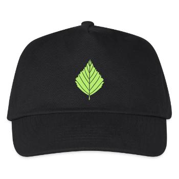 outline birch leaf tree plant shape clip art desig - Kids’ Baseball Cap - black - Front