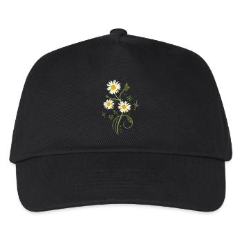 Margeriten Wildblumen Sommer - Kinder Basecap - Schwarz - Vorne