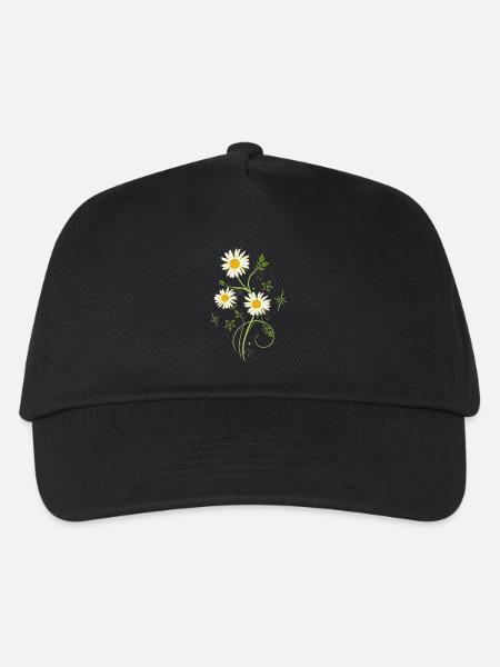 Margeriten Wildblumen Sommer - Kinder Basecap - Schwarz