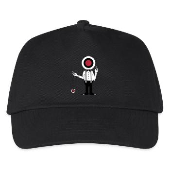 Mann mit Zielscheibe und Jojo - Kinder Basecap - Schwarz - Vorne