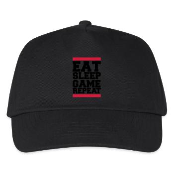 eat sleep game repeat - Kinder Basecap - Schwarz - Vorne