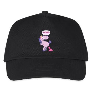 Einhorn Flamingo gemacht - Kinder Basecap - Schwarz - Vorne