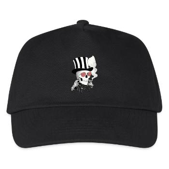 Skull with pink sunglasses - Kids’ Baseball Cap - black - Front