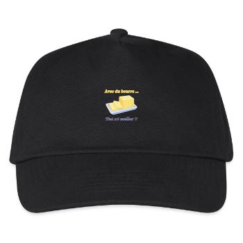 beurre - Casquette de baseball Enfant - noir - Devant