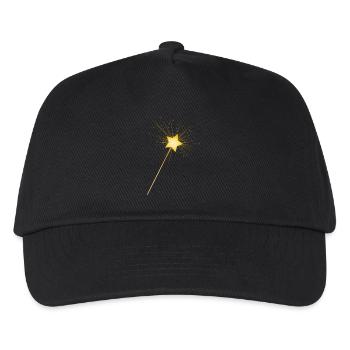 golden star magic wand for fairies to conjure - Kids’ Baseball Cap - black - Front