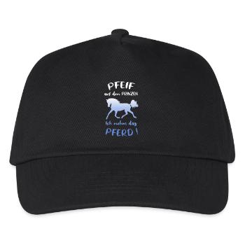 Pfeif auf den Prinzen Ich nehm das Pferd Spruch - Kinder Basecap - Schwarz - Vorne