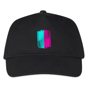Pink Und Türkis Trendfarben Acrylfarbe Ich Liebe - Kinder Basecap - Schwarz - Vorne