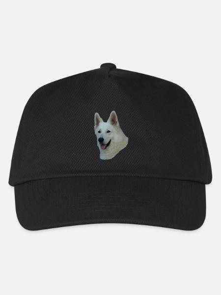 Weißer Schäferhundkopf - Kinder Basecap - Schwarz