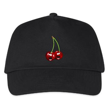 Lustige Kirschen Rockabilly Retro Vintage - Kinder Basecap - Schwarz - Vorne