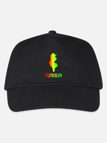 Tunesien Regenbogen Landkarten Design / Geschenk - Kinder Basecap - Schwarz