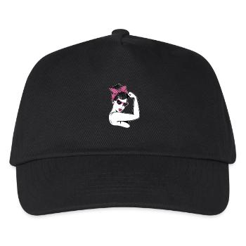 Retro Rockabilly Girl Geschenk - Kinder Basecap - Schwarz - Vorne