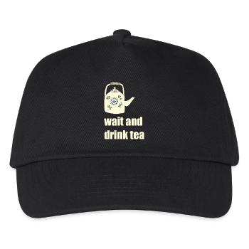 wait and drink tea - Kinder Basecap - Schwarz - Vorne