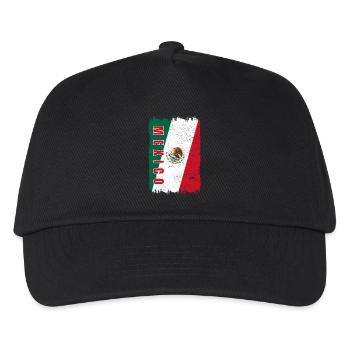 Mexiko Flagge - Kinder Basecap - Schwarz - Vorne