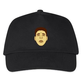 Trauriges Gesicht Kussmund Design - Kinder Basecap - Schwarz - Vorne