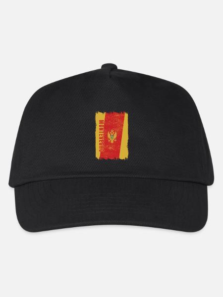Montenegro Flagge - Kinder Basecap - Schwarz