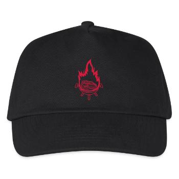 Burning fire steak juicy - Kids’ Baseball Cap - black - Front