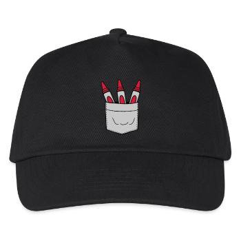 Poche de poitrine emportez des crayons de cire avec vous lors de vos déplacements - Casquette de baseball Enfant - noir - Devant