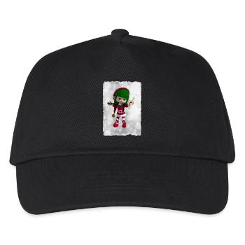 Grüner Elf - Kinder Basecap - Schwarz - Vorne