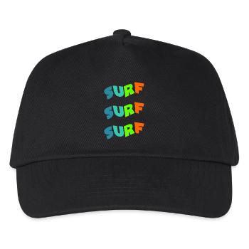 SURFEN. WELLENREITER. WELLENREITER. SPORT. FEIERTAG. REISE. - Kinder Basecap - Schwarz - Vorne