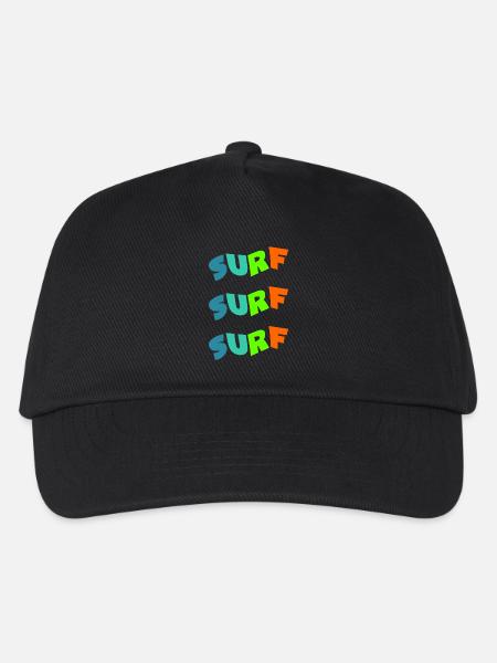SURFEN. WELLENREITER. WELLENREITER. SPORT. FEIERTAG. REISE. - Kinder Basecap - Schwarz