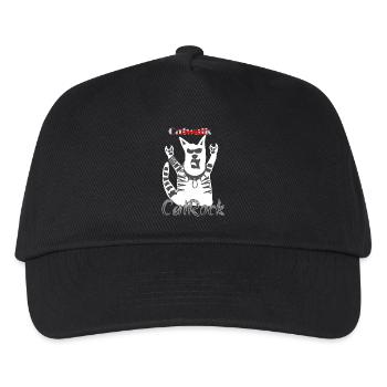 Rocker Drôle Chat Frites Fourche Heavy Metal - Casquette de baseball Enfant - noir - Devant