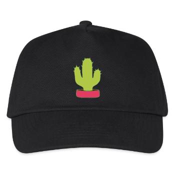 Kaktus, Kakteen, Sukkulenten, Pflanze - Kinder Basecap - Schwarz - Vorne