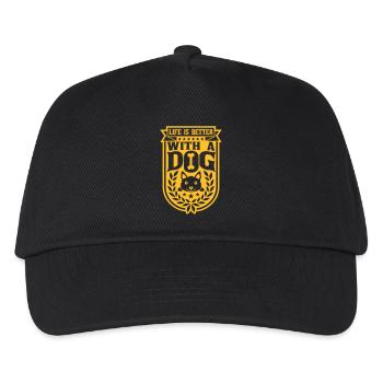 better with a dog - Kids’ Baseball Cap - black - Front