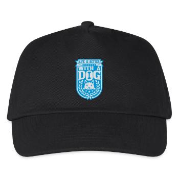 better with a dog - Kids’ Baseball Cap - black - Front