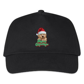 Xmas Gift Cute Funny Dog Santa Hat Merry Christmas - Kids’ Baseball Cap - black - Front