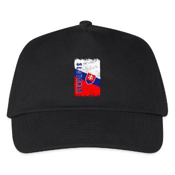 Slowakei Vintage Flagge - Kinder Basecap - Schwarz - Vorne
