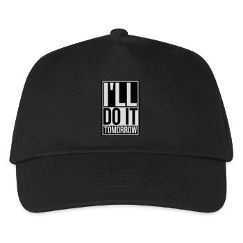 do it tomorrow Zitat - Kinder Basecap - Schwarz - Vorne