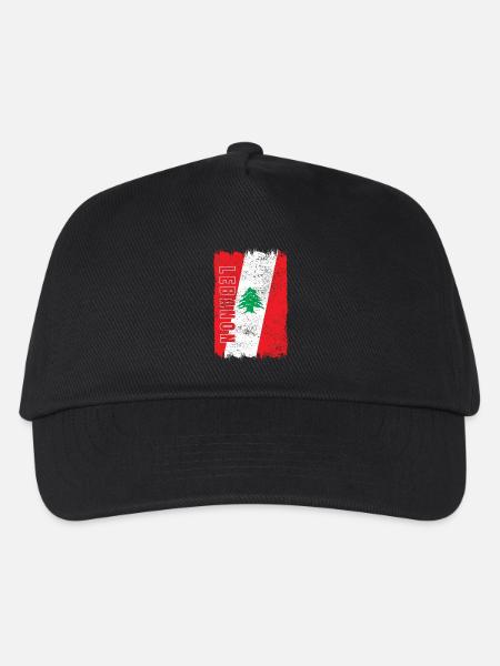 Libanon Vintage Flagge - Kinder Basecap - Schwarz