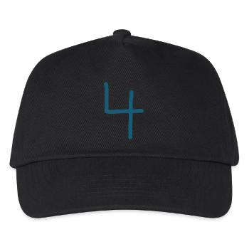 4 Number four number birthday - Kids’ Baseball Cap - black - Front