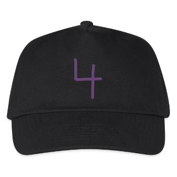 4 Numéro quatre numéro violet anniversaire - Casquette de baseball Enfant - noir - Devant