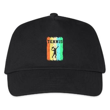 Tennis Vintage Design - Kinder Basecap - Schwarz - Vorne