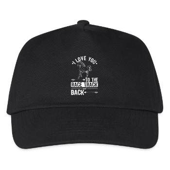 Pferderennen Pferde Design - Kinder Basecap - Schwarz - Vorne