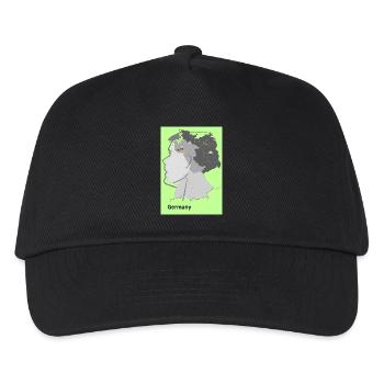 Deutschlandkarte mit Farbverlauf und Flaggen - Kinder Basecap - Schwarz - Vorne