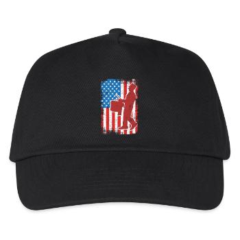 Trommel 4. Juli USA - Kinder Basecap - Schwarz - Vorne