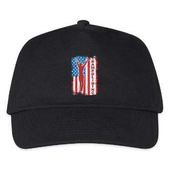 Trampoline jumping drapeau des États-Unis - Casquette de baseball Enfant - noir - Devant