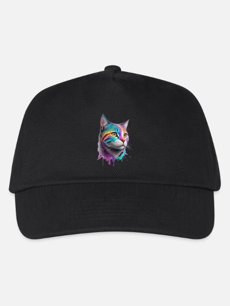 Katze - Kinder Basecap - Schwarz