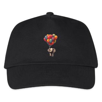 Elefant mit Luftballon - Kinder Basecap - Schwarz - Vorne