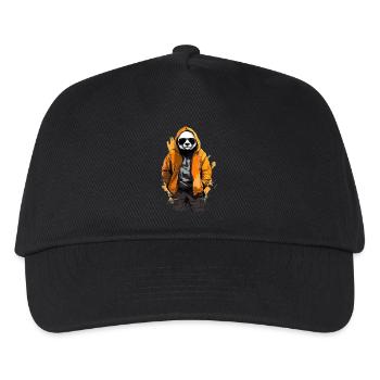 Panda großer Streetstyle | Panda-Liebhaber - Kinder Basecap - Schwarz - Vorne