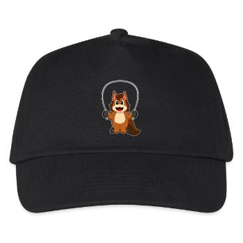 Pferd Seilspringen Springseil Fitness - Kinder Basecap - Schwarz - Vorne