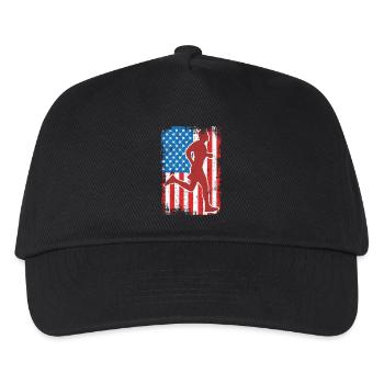 4. Juli USA Laufen - Kinder Basecap - Schwarz - Vorne