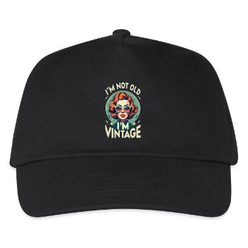 vintage Lady - Kinder Basecap - Schwarz - Vorne