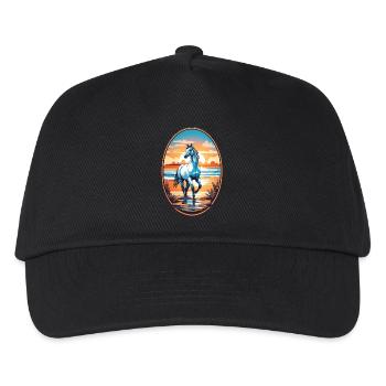 Cheval sur la plage - Casquette de baseball Enfant - noir - Devant