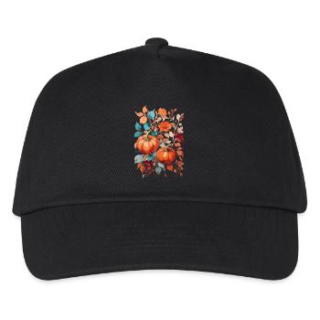 Pumpkin with leaves - Kids’ Baseball Cap - black - Front