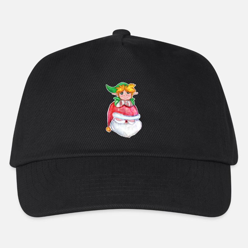 Kawaii Santa & Elf - Kinder Basecap - Schwarz